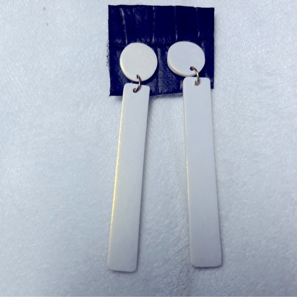 Unique Faux Leather Glistening Earrings - Picture 2 of 3